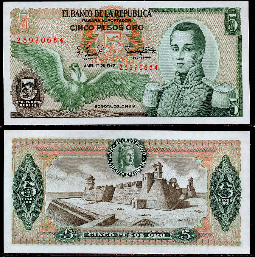 5 pesos oro